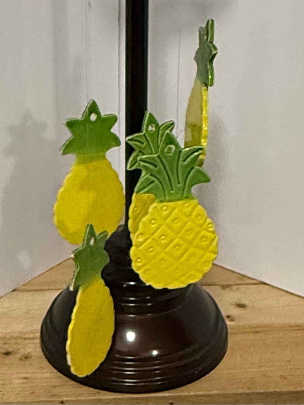 Vintage Ceramic Pineapple Wind Chime Hanging Mobile Tropical Decor NWOT
